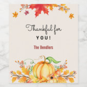 Bedankt voor je wijnlabel wijn etiket (Enkel label)