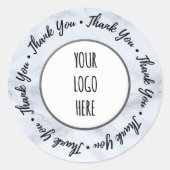 Bedankt voor je winkelmerk Marble Gray Ronde Sticker (Voorkant)