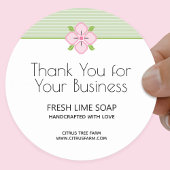 Bedankt voor je zakelijke Limoen-zeep Ronde Sticker