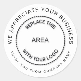 Bedankt voor je zakelijke Logo Bedankt Ronde Sticker