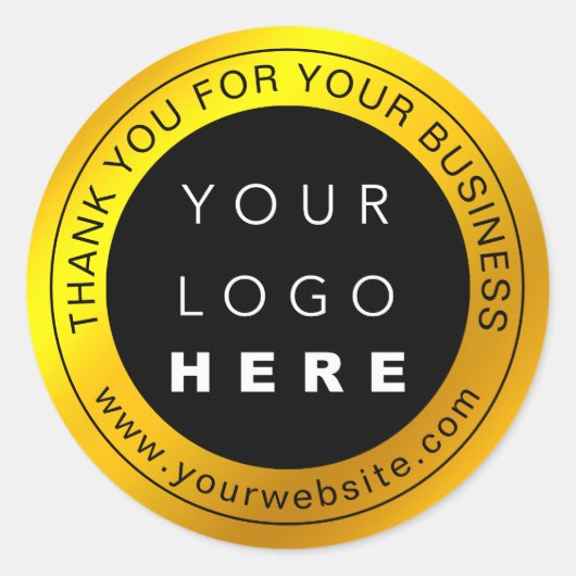 Bedankt voor je zakelijke Logo Ronde Sticker (Voorkant)
