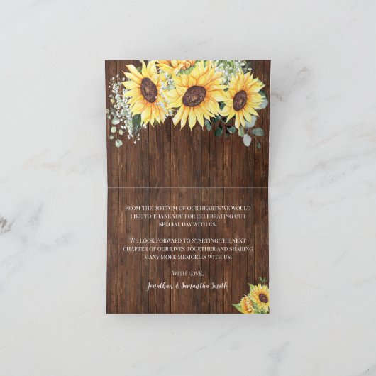 Bedankt voor je zonbloemen Landbruidbruiloft (Binnen)