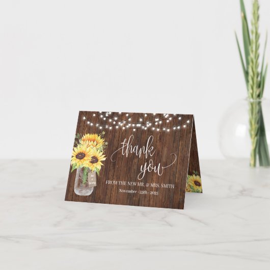 Bedankt voor je zonbloemen Landbruidbruiloft (Voorkant)