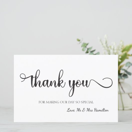 Bedankt voor je zwarte witte bruiloft (Staand voorkant)