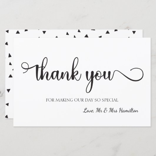 Bedankt voor je zwarte witte bruiloft (Voorkant / Achterkant)