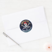 Bedankt voor Jolly Roger Pirate Ronde Sticker (Envelop)