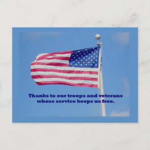 Bedankt voor jullie Amerikaanse vlag Briefkaart