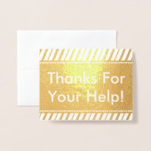 "Bedankt voor jullie hulp!" Wenskaart Folie Kaarten (Voorkant met envelop)