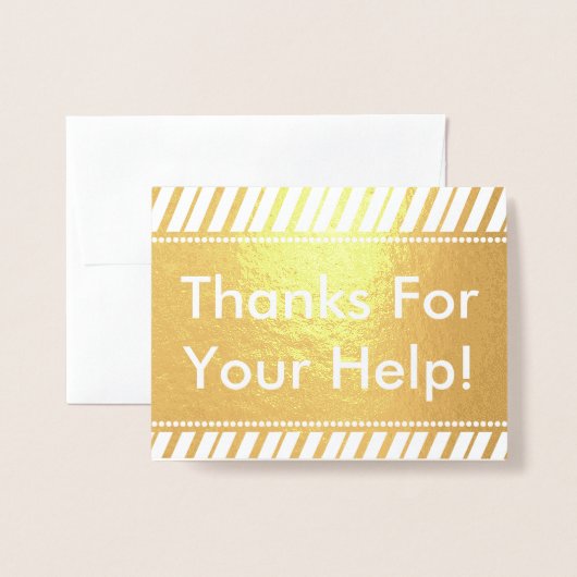 "Bedankt voor jullie hulp!" Wenskaart Folie Kaarten (Voorkant met envelop)