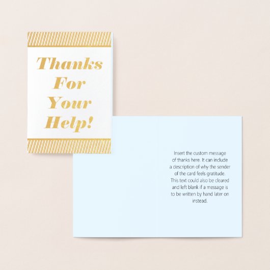"Bedankt voor jullie hulp!" Wenskaart Folie Kaarten (Display)