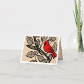 Bedankt voor kardinale vogels en bladeren ter onde (Voorkant)