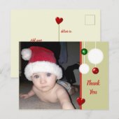 Bedankt voor kerstcadeaus groen met foto aankondigingskaart (Voorkant / Achterkant)