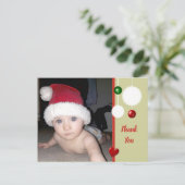 Bedankt voor kerstcadeaus groen met foto aankondigingskaart (Staand voorkant)