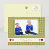 Bedankt voor kerstcadeaus groen met foto briefkaart (Voorkant / Achterkant)