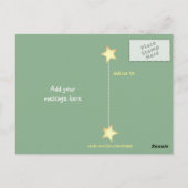 Bedankt voor kerstcadeaus pinguïn van meisjesnaam briefkaart (Achterkant)