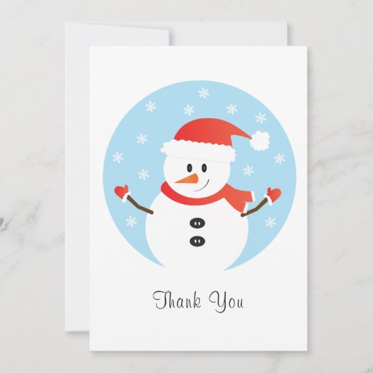 Bedankt voor Kerstmis Snowman Snowflakes Red (Voorkant)