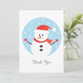 Bedankt voor Kerstmis Snowman Snowflakes Red (Staand voorkant)
