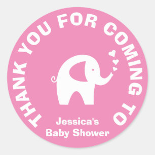 Bedankt voor komend baby shower partij gunst stick ronde sticker