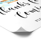 Bedankt voor komend Baby shower Teken heteluchtbal Poster (Hoek)