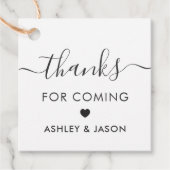 Bedankt voor komend Label, huwelijksbedankt, Kraft Bedankjes Labels (Voorkant)
