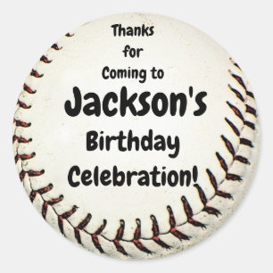 Bedankt voor komende, Baseball Bithday Ronde Sticker