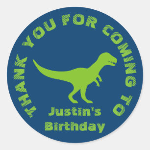 Bedankt voor komende dinosaurus verjaardagsfeestje ronde sticker