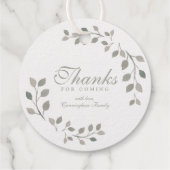 Bedankt voor komende Waterverf bladeren botanische Bedankjes Labels (Achterkant)