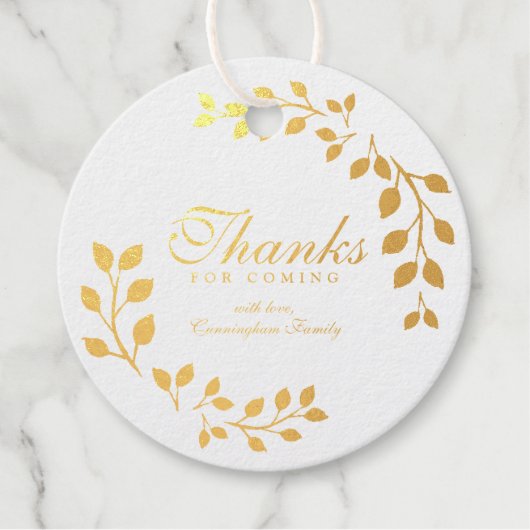 Bedankt voor komende Waterverf bladeren botanische Bedankjes Labels (Voorkant)