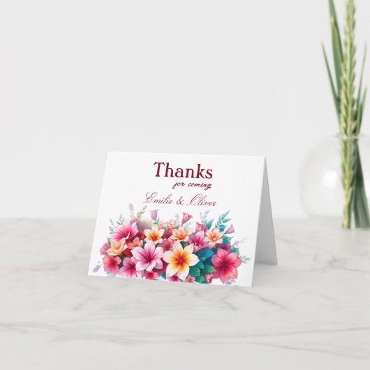 Bedankt voor komst en jouw naam (Voorkant)