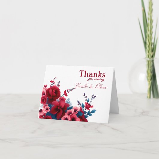 Bedankt voor komst en jouw naam (Voorkant)