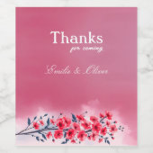 Bedankt voor komst en jouw naam wijn etiket (Enkel label)