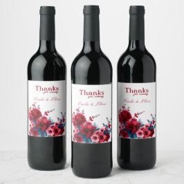 Bedankt voor komst en jouw naam wijn etiket