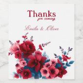 Bedankt voor komst en jouw naam wijn etiket (Enkel label)