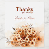 Bedankt voor komst en jouw naam wijn etiket (Enkel label)