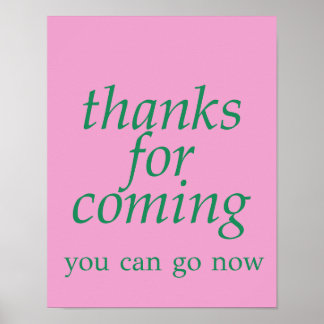 Bedankt voor komst poster