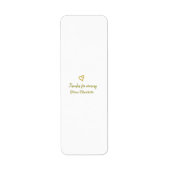 bedankt voor komst Voeg naam toe Tekstbericht Gold Etiket (Voorkant)