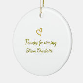 bedankt voor komst Voeg naam toe Tekstbericht Gold Keramisch Ornament (Links)