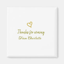 bedankt voor komst Voeg naam toe Tekstbericht Gold Magneet