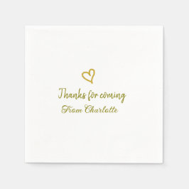 bedankt voor komst Voeg naam toe Tekstbericht Gold Servet