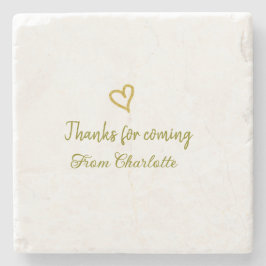 bedankt voor komst Voeg naam toe Tekstbericht Gold Stenen Onderzetter