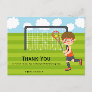 Bedankt voor Lacrosse verjaardag Briefkaart