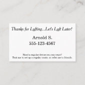 Bedankt voor Lyfting... Laten we Lyft later nog ha Aanbevelingskaartje (Voorkant)