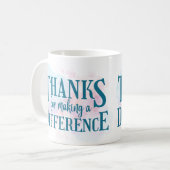 Bedankt voor Making a Difference Koffiemok (Voorkant links)
