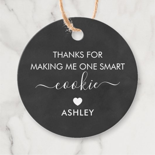Bedankt voor Making Me One Smart Cookie Chalkboard Bedankjes Labels (Voorkant)
