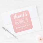 Bedankt voor Making My Day Sweet PINK Vierkante Sticker (Envelop)