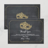 Bedankt voor Masquerade Mask Party Glitter (Voorkant / Achterkant)