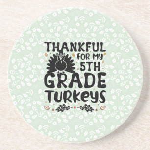 Bedankt voor mijn 5e graadkalkoenen - Thanksgiving Zandsteen Onderzetter