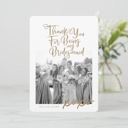 Bedankt voor mijn Bridesmaid Trendy foto (Staand voorkant)