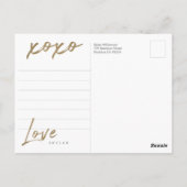 Bedankt voor mijn bruidsmeisje gouden script Bedan Briefkaart (Achterkant)