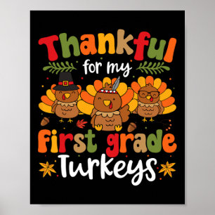 Bedankt voor mijn eerste klas Thanksgiving T Poster